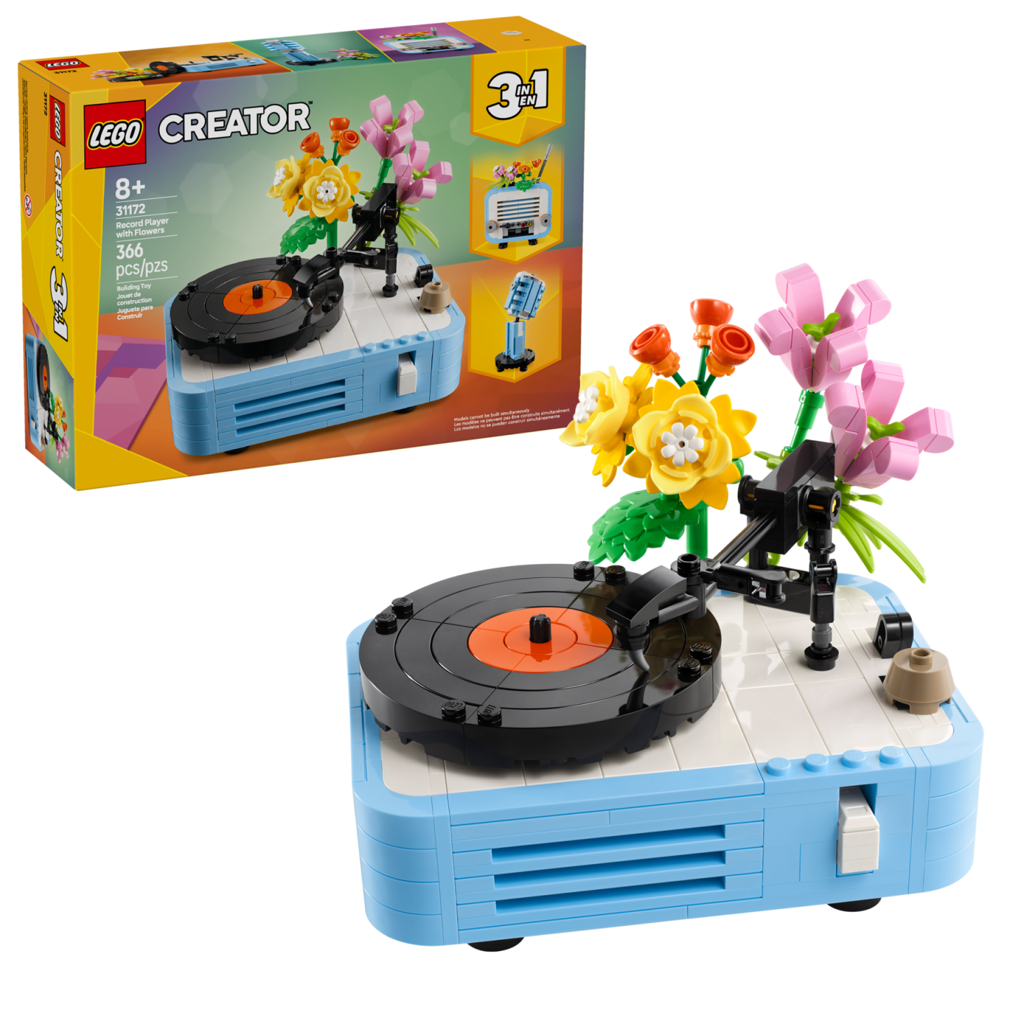 Platenspeler met bloemen — Afbeelding 2