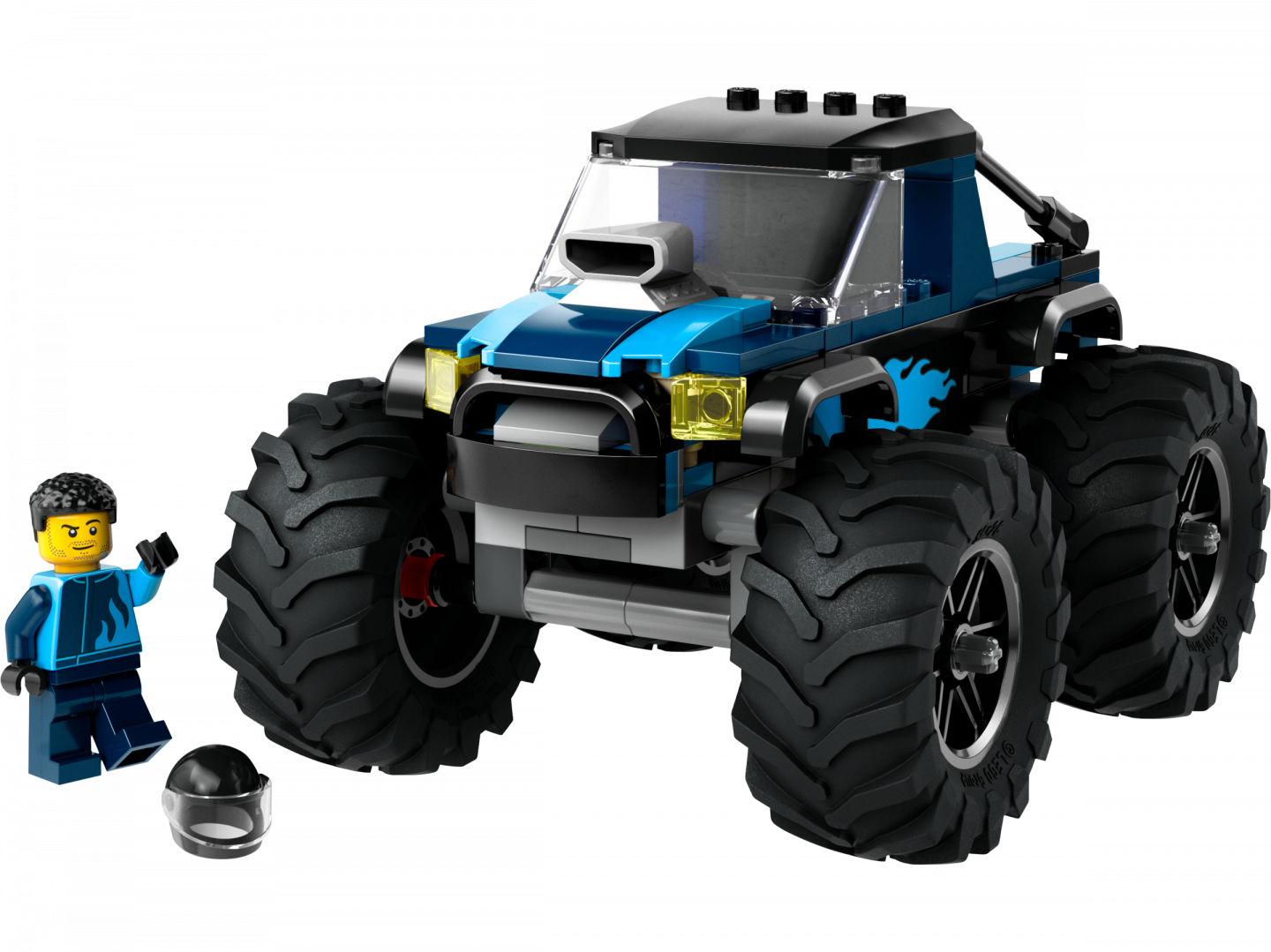 Blauwe monstertruck