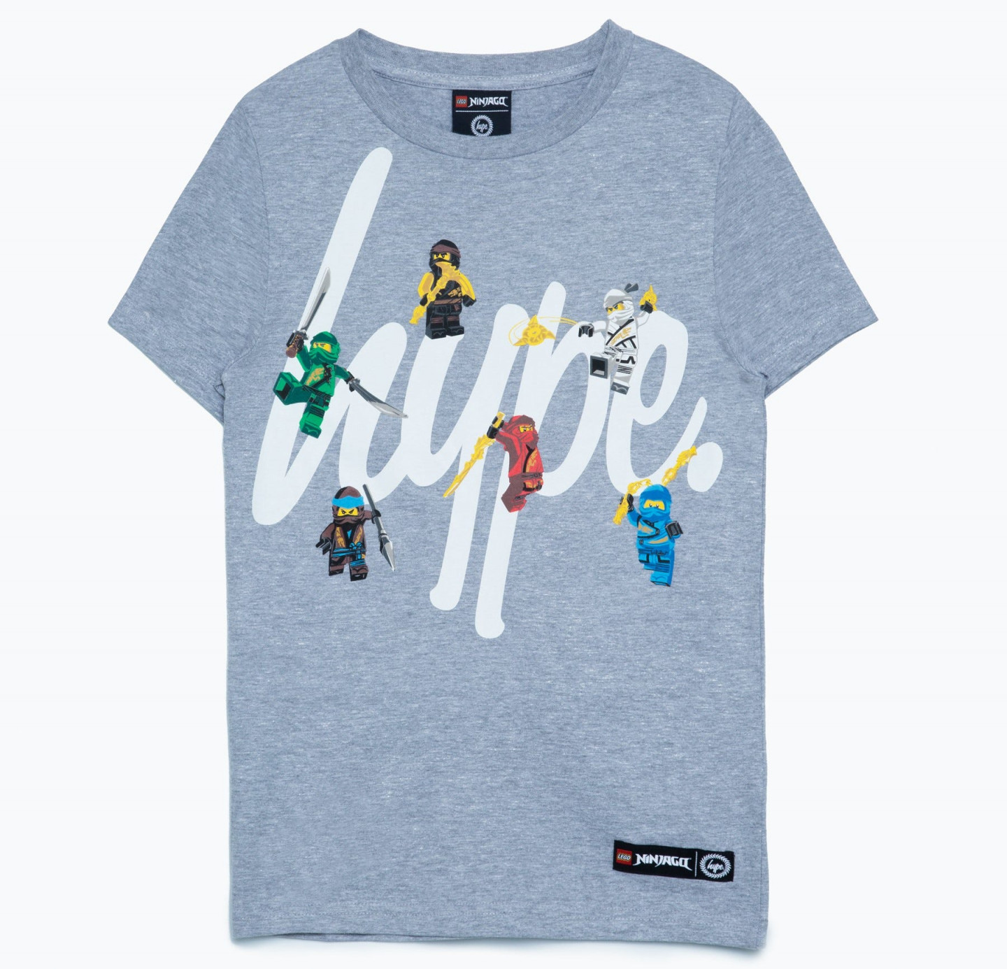 HYPE X LEGO® NINJAGO® grijs teamlogo T-shirt voor kinderen