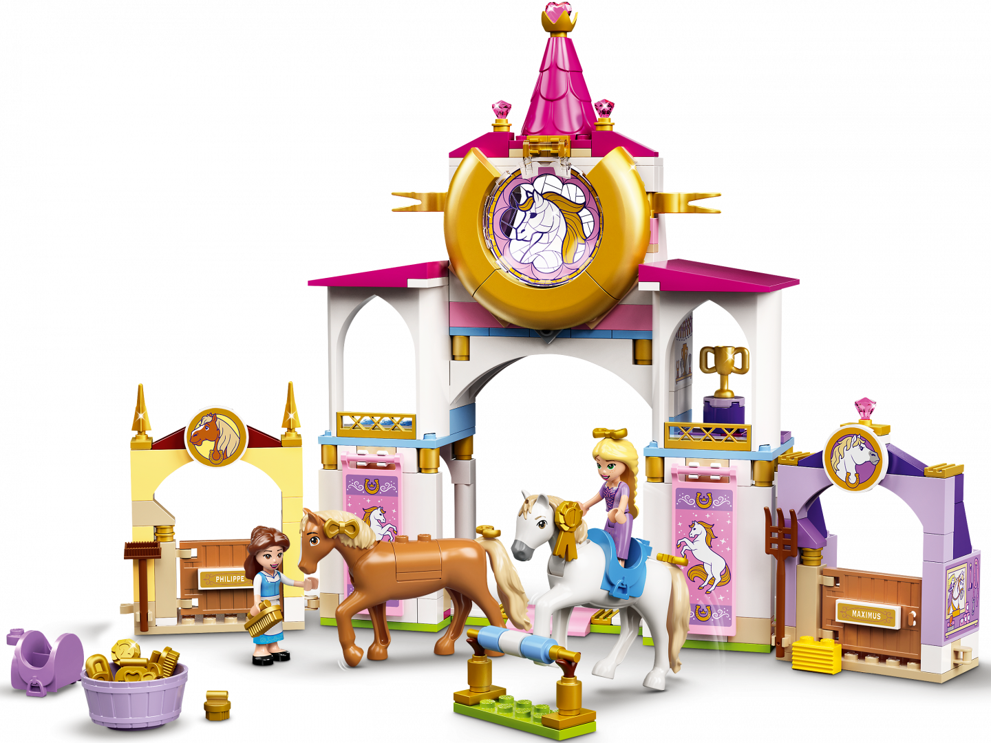 Belle en Rapunzel's koninklijke paardenstal