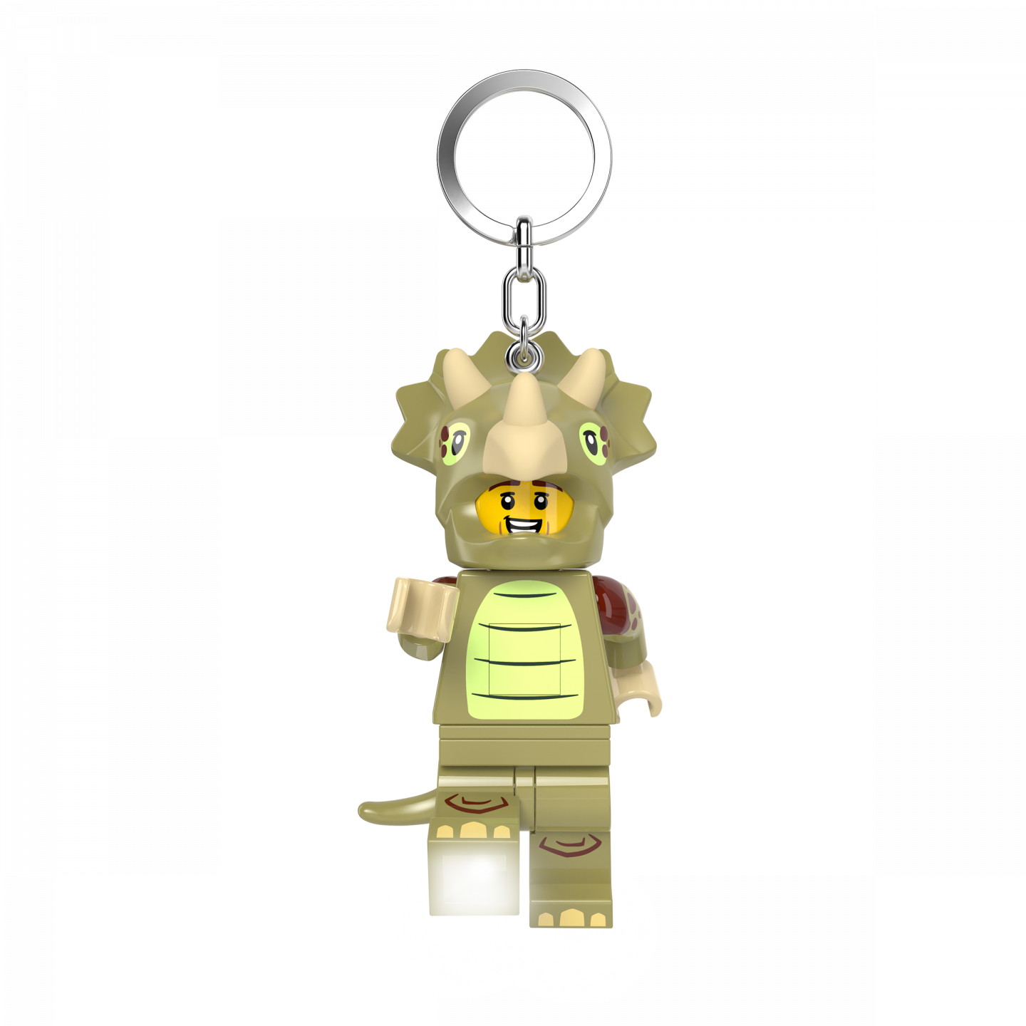 Fan in triceratopspak sleutellampje