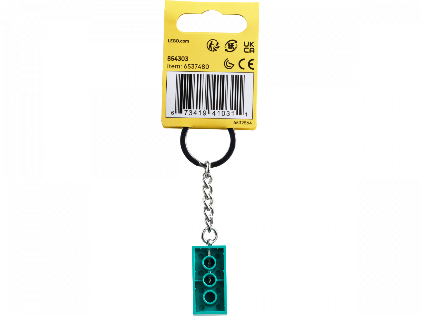 Licht blauwgroene 2x4 sleutelhanger — Afbeelding 3