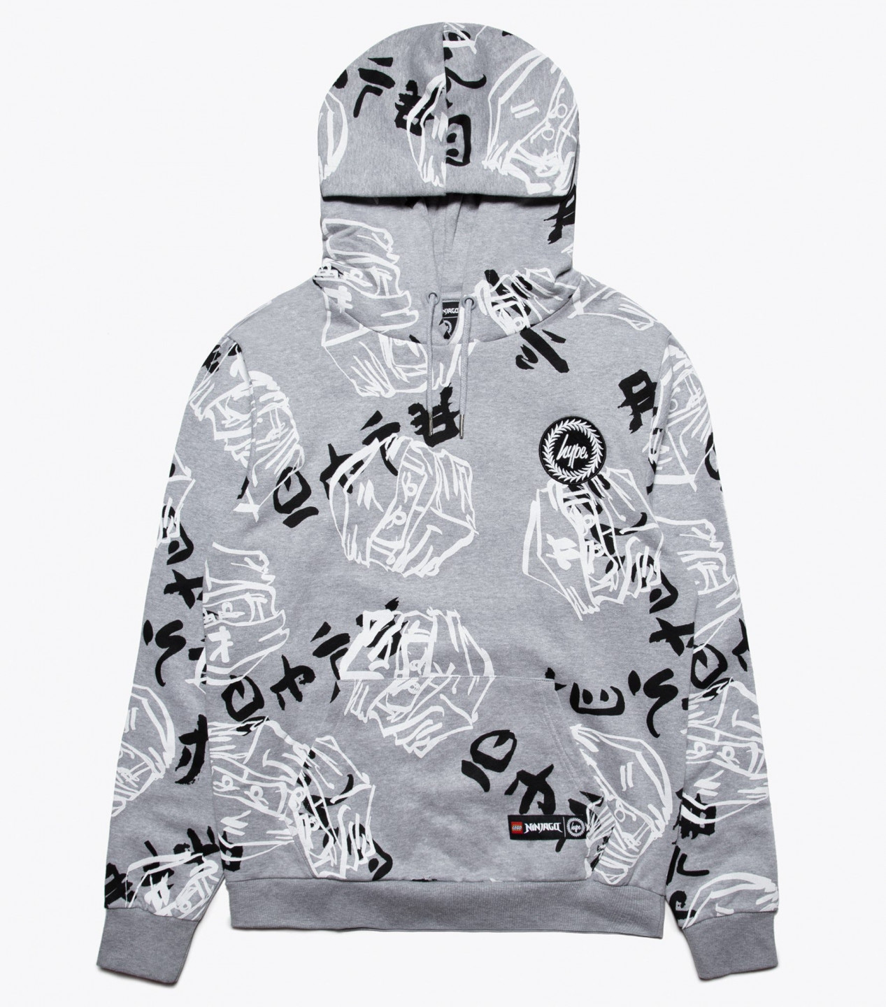 HYPE X LEGO® NINJAGO® grijze Just Hype hoody met gezichten voor volwassenen