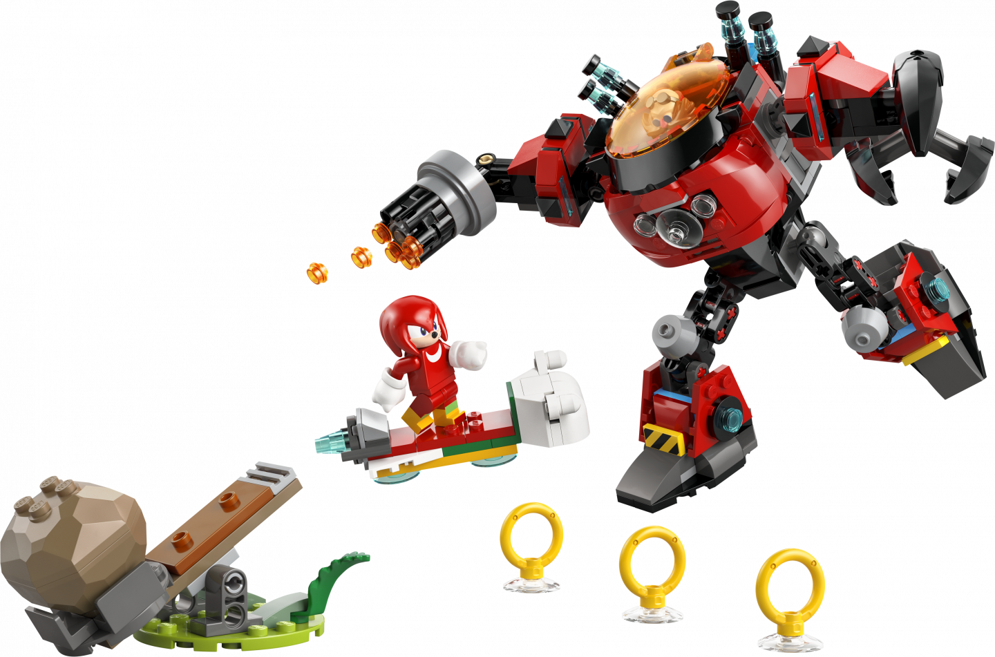 Knuckles vs. Dr. Eggman Egg Crusher mecha