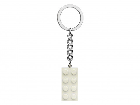 2x4 witte metallic sleutelhanger