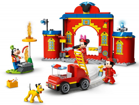 Mickey & Friends brandweerkazerne & auto