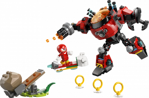 Knuckles vs. Dr. Eggman Egg Crusher mecha