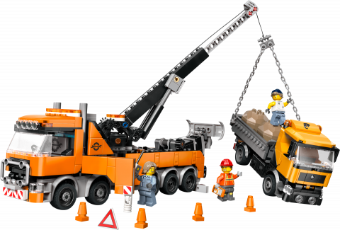 Zware sleepwagen met kraan