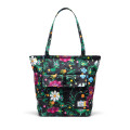 Herschel Retreat draagtas - vrolijke bloemen - zwart